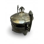 Art Nouveau sugar bowl, in the style of WMF products, nickel silver, 1930s.