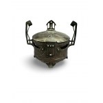 Art Nouveau sugar bowl, in the style of WMF products, nickel silver, 1930s.