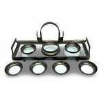 Art Deco glass coasters, tray together with 7 saucers, 1920s/30s.