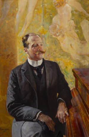 Jacek Malczewski (1854 Radom - 1929 Kraków), Portret mężczyzny przy fortepianie, 1901