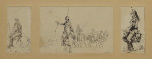 Edouard DETAILLE (1848-1912), Wojsko - trzy rysunki we wspólnej oprawie, 1884