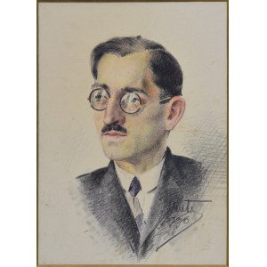 Malarz nieokreślony, XX w., Portret mężczyzny w okularach