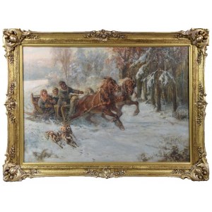 Jakub Michal KASPROWICZ (1905-1975), On the sleigh.