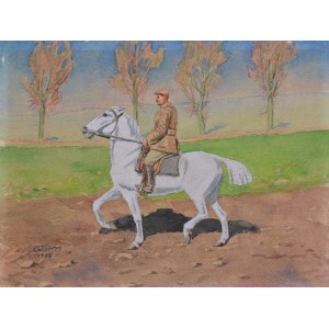 Malarz nieokreślony, XX w., Dziedzic na koniu, 1932?