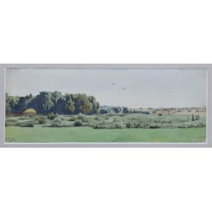 Painter unspecified, 19th / 20th century, Landscape with fields, 1891