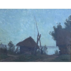 Stefan DOMARADZKI (1897-1983), Nocturne - cottage with crane, 1933