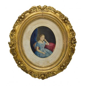 Painter unspecified, 19th century, Portrait of a woman - Biedermeier miniature