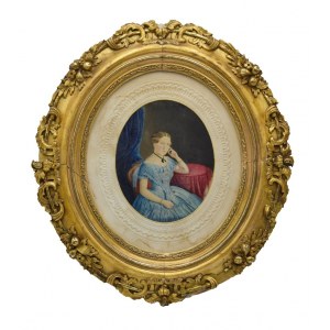 Malarz nieokreślony, XIX w., Portret kobiety - miniatura biedermeier