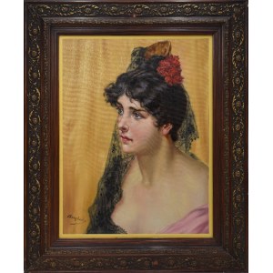 Luis ANGLADA PINTO (1873-1946), španělský šarm - Portrét mladé ženy