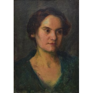 Kazimierz Teofil POCHWALSKI (1855-1940), Portrét ženy v zelené halence