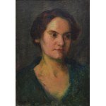 Kazimierz Teofil POCHWALSKI (1855-1940), Portret kobiety w zielonej bluzce