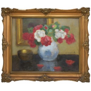 Alfons KARPIŃSKI (1875-1961), Róże w wazonie, lata 30. XX w.