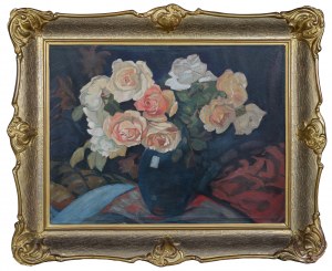 Janina NOWOTNOWA (1883-1963), Żółte róże w wazonie, 1935