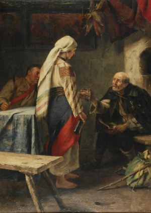 Juliusz ZUBER (1861-1910), W huculskiej chacie, 1891