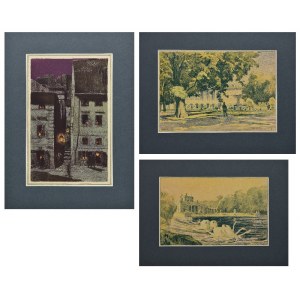 Zofia STANKIEWICZ (1862-1955), Súbor 3 farebných litografií z portfólia Varšava, 1922