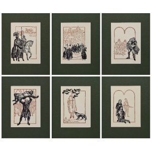 Stanisław TOPFER (1917-1975), Set of 10 woodcuts from a series of illustrations to the novel Krzyżacy by Henryk Sienkiewicz