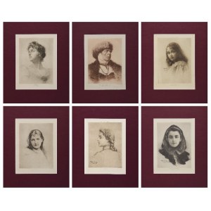 Piotr STACHIEWICZ (1858-1938), Set of 6 heliogravures from the series Women of Sienkiewicz, 1898