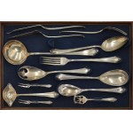 Piotr ŁĄTKOWSKI (active 1900-1944), Cutlery for 12 persons and the center of the table (total 188 pieces) in the canteen