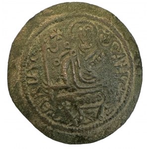 Hungary Béla III. 1 Follis/1/2 denar, Byzanc style coin with Madonna