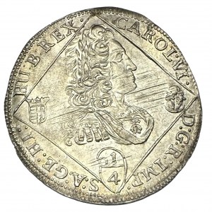 Hungary ¼ Thaler CHARLES VI. 1732 N-B Just.