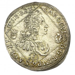 Hungary ¼ Thaler CHARLES VI. 1735 N-B