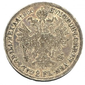 Austria-Hungarn Double Gulden 1866 A Franz Joseph I. R!