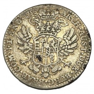 Belgium ½ Kronenthaler MARIA THERESIA 1758 type 1 Brussels