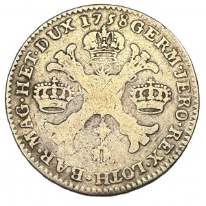 Belgium ½ Kronenthaler FRANCIS I. 1758 Brussels