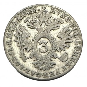 Austria 3 Kreuzer 1835 A FERDINAND I. Vienna