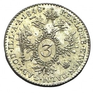 Austria 3 Kreuzer 1848 A FERDINAND I. Vienna