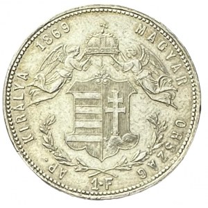 Hungary 1 Forint 1869 G.Y.F. FRANZ JOSEPH I. Karlsburg