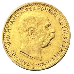 Austria -Hungary 10 Corona Austria 1909 Schwartz FJI.