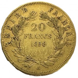 France 20 Francs 1858 A NAPOLEON III.