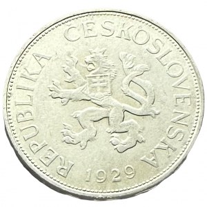 ČSR 5 Koruna 1929 Industrial factory,value , variant “A“ short wave on edge
