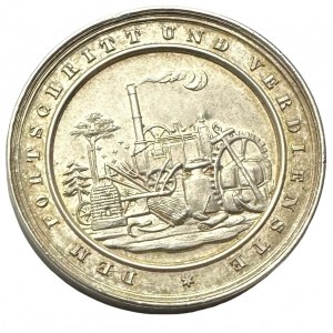 Germany Ag Medal Eger (Cheb) 1871 Trade, industry,agriculture and forestry