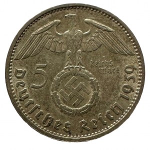 Third Reich 5 Mark 1939 E P.von Hindenburg and cross