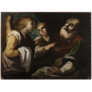 Pittore italiano, XVII secolo, Tobia restituisce la vista al padre Tobito