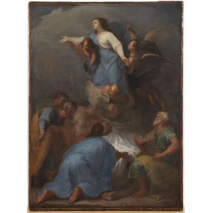 Roman master from the 18th century, Study with the Assumption of the Virgin Mary