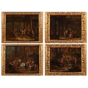 Dutch painter around 1700, Set of Four Paintings Scenes from the Life of Jesus