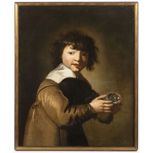 Utrecht Meister 17th century, Portrait of a Boy with a Bird's Nest