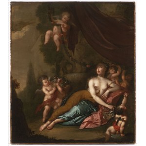 Matthäus Terwesten (1670-1757) - attributed, Reclining Venus with Putti