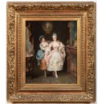 French Artist, 19th Century, Pair of Oil Paintings, ¨Ladies Dressing¨ and ¨Hairdressing in the boudoir¨ Oil on canvas Dimensions 47 x 38.5 cm