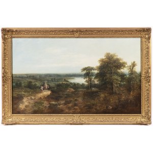 German painter, View of the river landscape