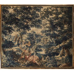 Flemish tapestry of 17th century, Diana with the Boar's Head