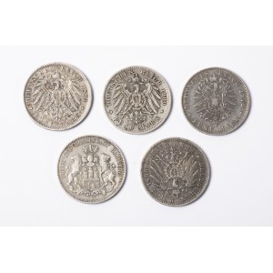 5 silver coins 5 Reichsmarks,