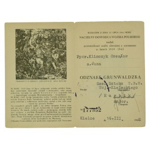 Odznaka Grunwaldzka z legitymacją 1947. (112)