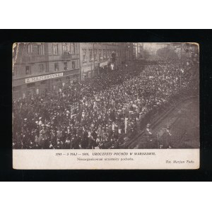 Warszawa 1791 - 3 maj - 1916 Uroczysty pochód w Warszawie Niezorganizowani uczestnicy pochodu (118)
