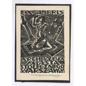 [ARCHIV města Varšavy]. Ex-libris Archivu města Varšavy.