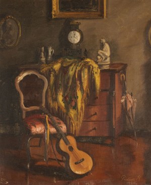 Kálmán PADUA, WNĘTRZE Z GITARĄ, 1925