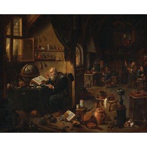 ALCHYMISTA V DIELNI, 19. storočie, autor David Teniers mladší.